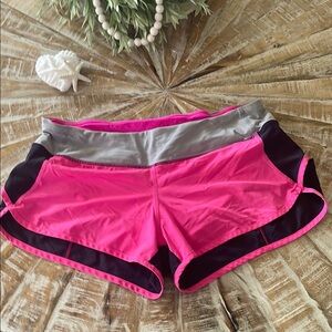 Lululemon Athletica Pink and Navy Speed Up Athletic Shorts